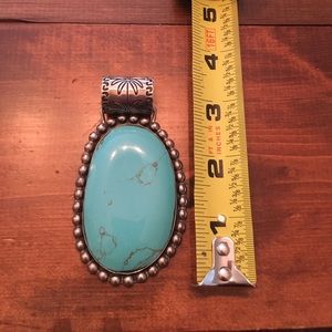 Turquoise and sterling pendant